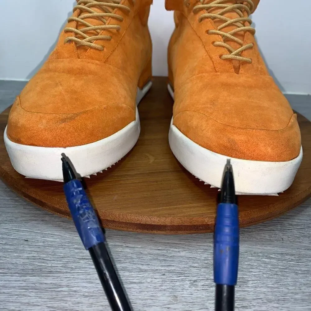 John Geiger 001 Orange Suede Sneakers Men’s Size 11 Shoes designer Made in USA - Picture 12 of 14